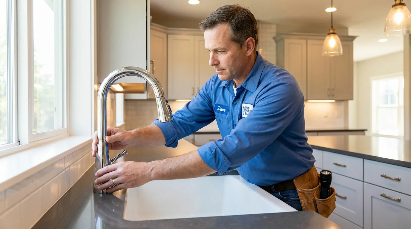 Kitchen faucet installation by Johns Plumbing LLC in Bonner Springs